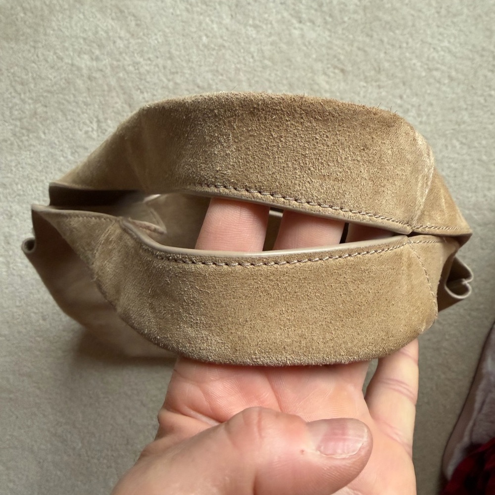 Veronica Beard suede sling bag in latte - Picture 8 of 9